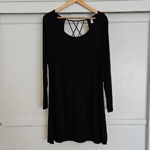 fitted lace wedding dress Strapless Fit and Flare Midi Dress Medium / Black